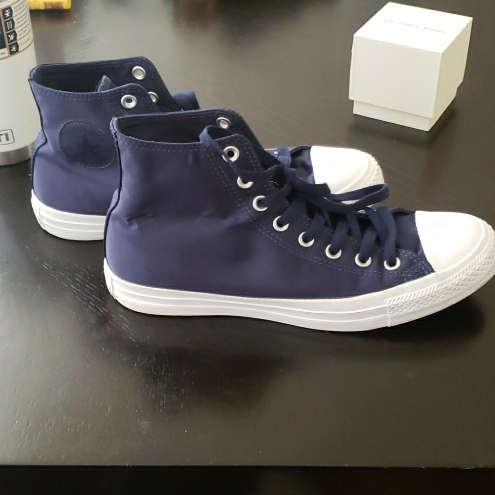 Converse Allstar Navy Blue Satin Sneakers